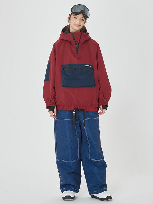 Damen-Mountain-Freerider-Freestyle-Skianzug, Baggy-Schneejacke und -hose