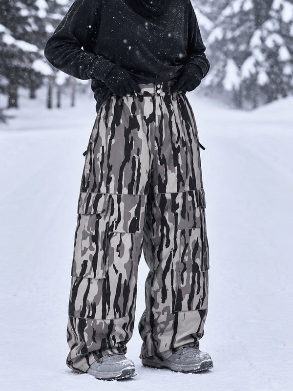 Damen-Snowboardhose „Park Rider Nightline“ mit Cargotaschen, reflektierenden Details und lockerem Sitz