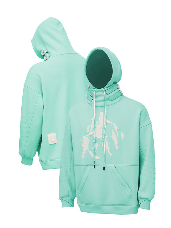 Snowall Unisex Damen-Hoodie mit Berg- und Schneelandschaftsmotiv, wasserabweisend