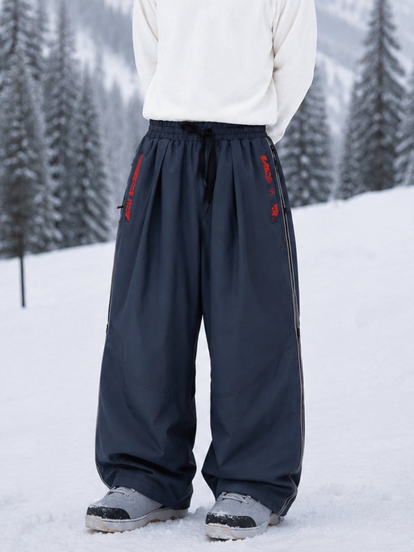 Pantalon de snowboard freestyle Hyper Flux Extra Baggy pour homme avec fermeture éclair latérale et empiècement graffiti