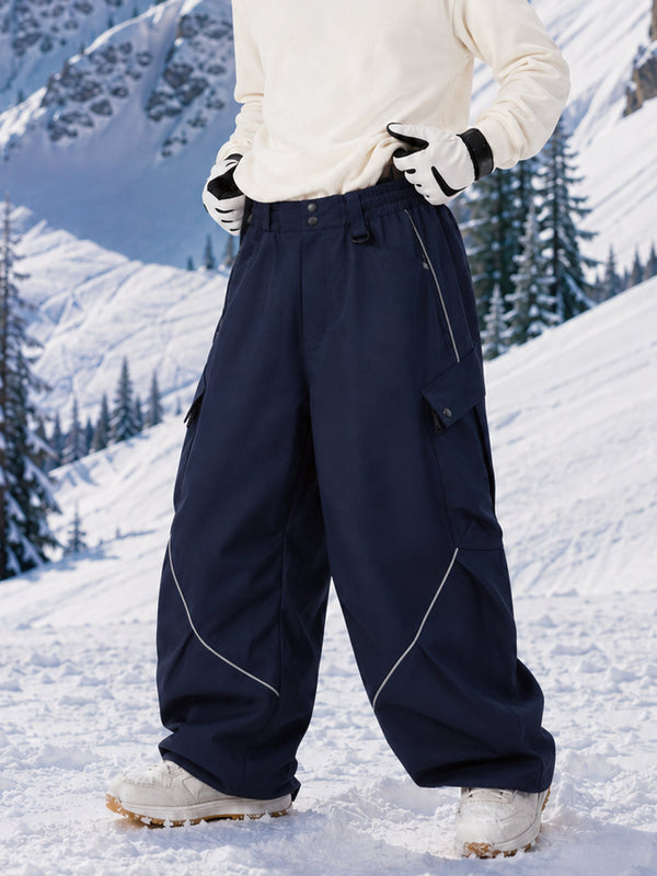 Camden Punk Reflective Street Utility Cargo Snowboardhose für Herren – Baggy Freestyle Passform