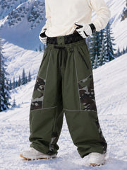 Pantalon de ski Wild Motion Super Baggy pour homme – Multi-poches, design à blocs de couleurs réfléchissants