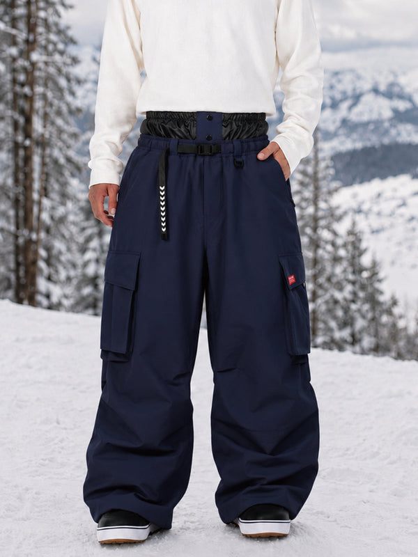 Pantalon de ski cargo ample et utilitaire pour homme – Modèle à ceinture de ville multipoches