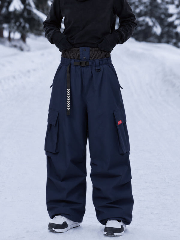 Damen-Street-Utility-Cargo-Schneehose im Baggy-Stil – Design mit mehreren Taschen und Gürtel