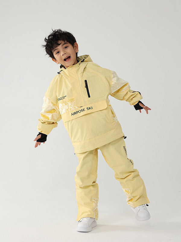 Air Pose Kinder-Cargo-Schneejacke und -hose mit Blumenmuster