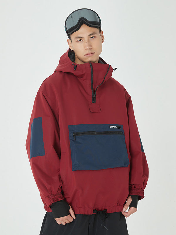 AlpineCruise Herren-Snowboardjacke im Baggy-Bomber-Stil mit Cargotasche