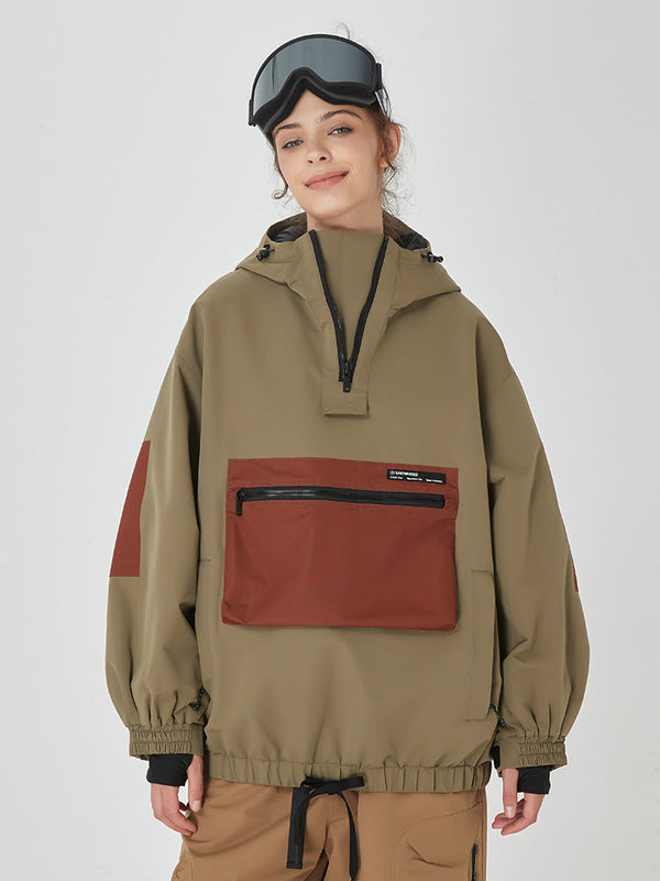 AlpineCruise Damen-Snowboardjacke im Baggy-Bomber-Stil mit Cargotasche