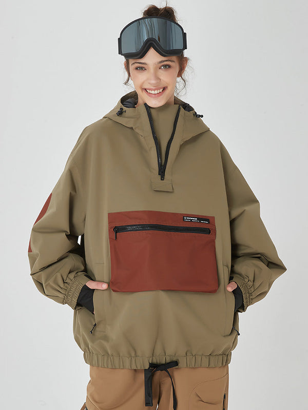AlpineCruise Damen-Snowboardjacke im Baggy-Bomber-Stil mit Cargotasche