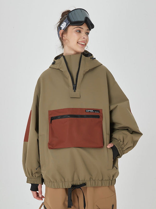 AlpineCruise Damen-Snowboardjacke im Baggy-Bomber-Stil mit Cargotasche