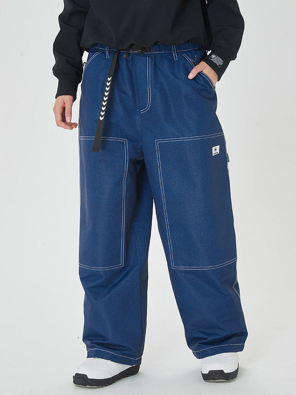 Herren Mountain Freerider Denim Cargo Pants Baggy Snowboard Pants