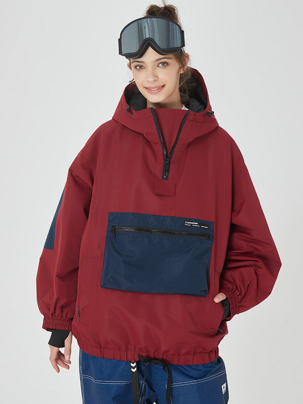 AlpineCruise Damen-Snowboardjacke im Baggy-Bomber-Stil mit Cargotasche