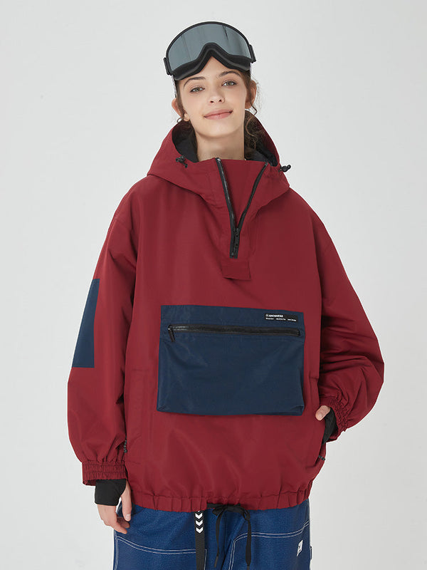 AlpineCruise Damen-Snowboardjacke im Baggy-Bomber-Stil mit Cargotasche
