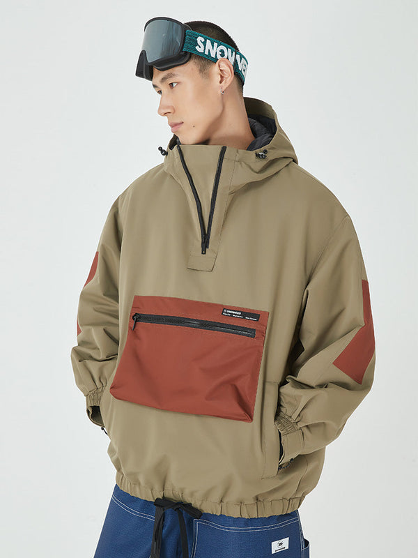 AlpineCruise Herren-Snowboardjacke im Baggy-Bomber-Stil mit Cargotasche