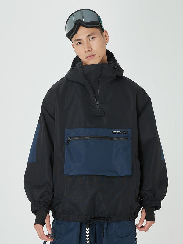 AlpineCruise Herren-Snowboardjacke im Baggy-Bomber-Stil mit Cargotasche