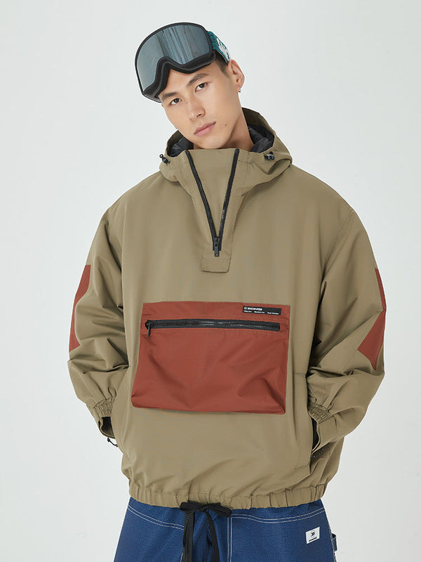 AlpineCruise Herren-Snowboardjacke im Baggy-Bomber-Stil mit Cargotasche