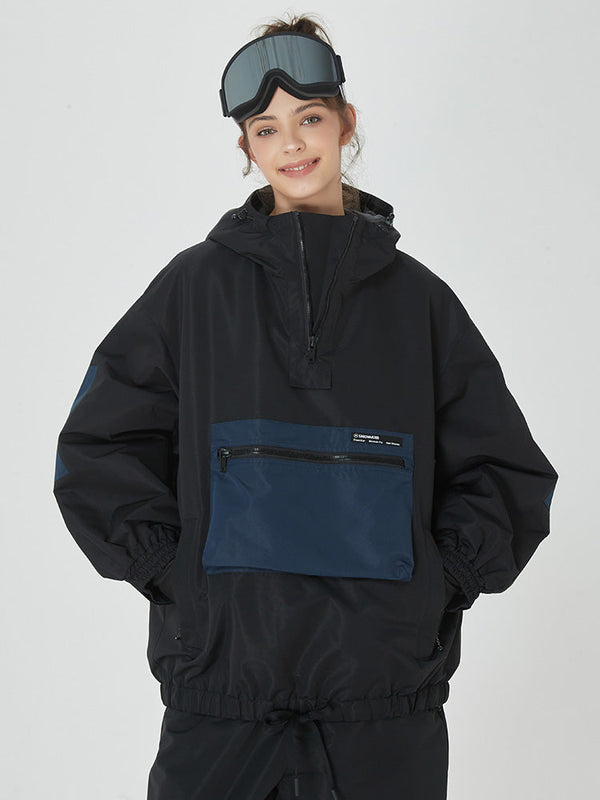 AlpineCruise Damen-Snowboardjacke im Baggy-Bomber-Stil mit Cargotasche