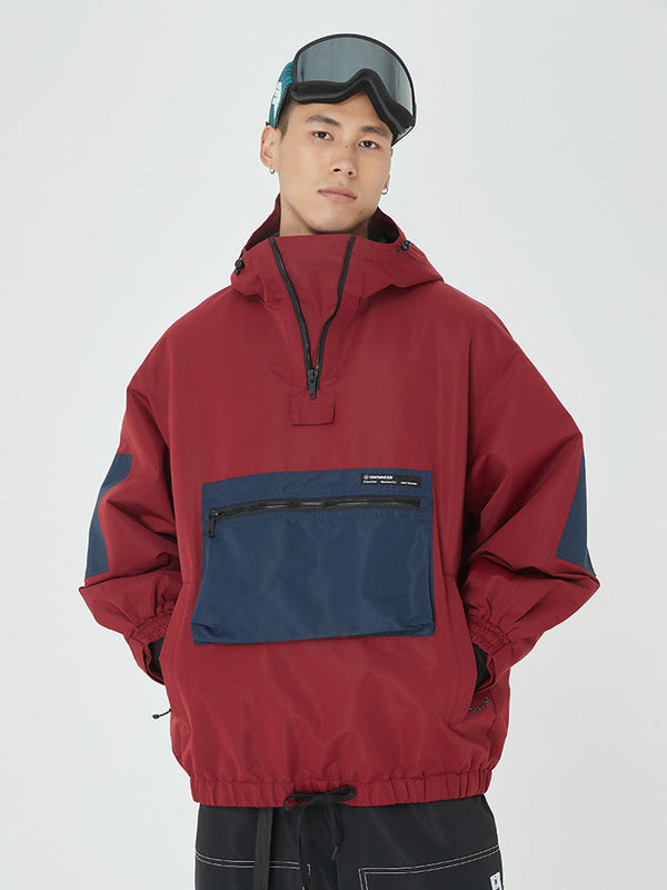 AlpineCruise Herren-Snowboardjacke im Baggy-Bomber-Stil mit Cargotasche