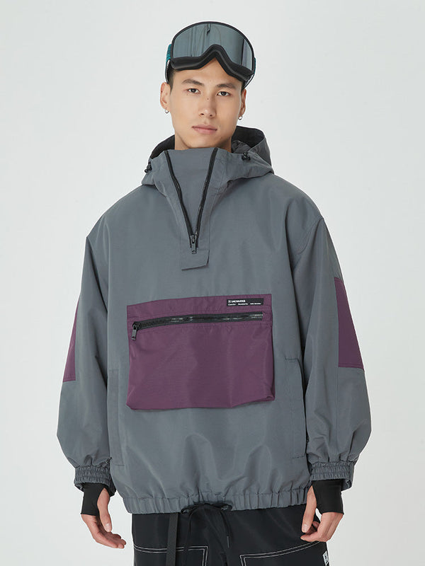 AlpineCruise Herren-Snowboardjacke im Baggy-Bomber-Stil mit Cargotasche