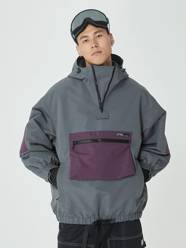AlpineCruise Herren-Snowboardjacke im Baggy-Bomber-Stil mit Cargotasche