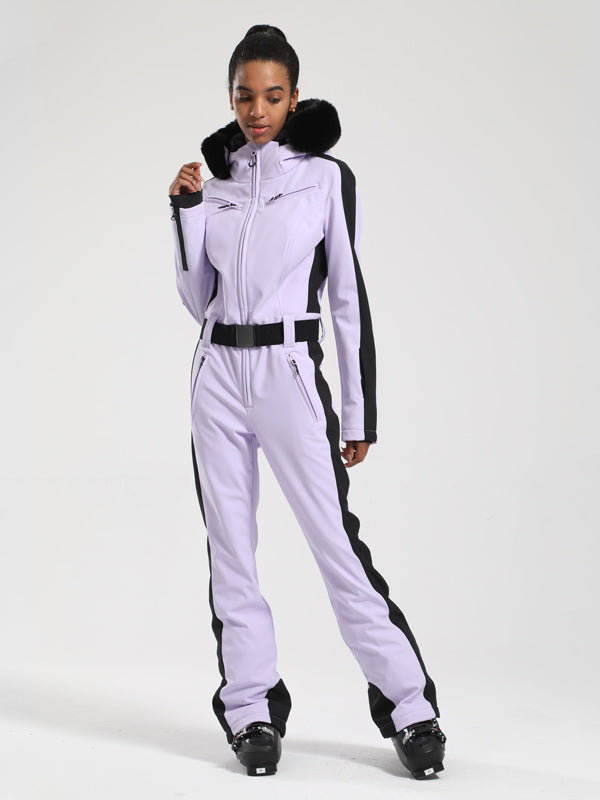 Gsou Snow Classic Damen-Skianzug Dawn mit Kunstpelzbesatz, einteilig