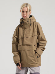 Gsou Snow Winter Action Anorak Cargo Snowboardjacke für Damen