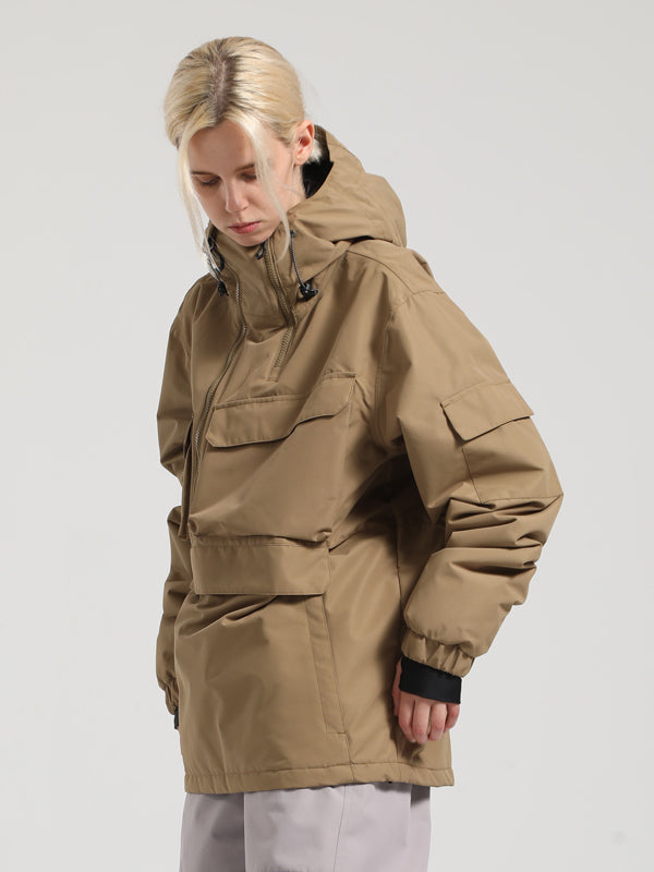 Gsou Snow Winter Action Anorak Cargo Snowboardjacke für Damen