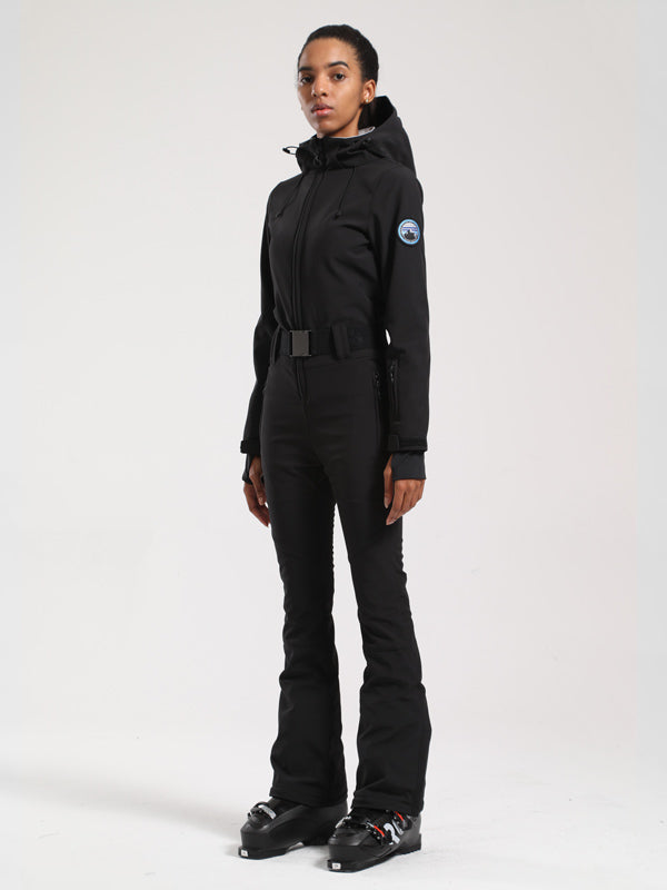 Gsou Snow Classic Damen-Skianzug mit Gürtel und ausgestelltem Bein