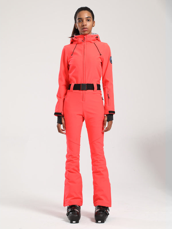 Gsou Snow Classic Damen-Skianzug mit Gürtel und ausgestelltem Bein