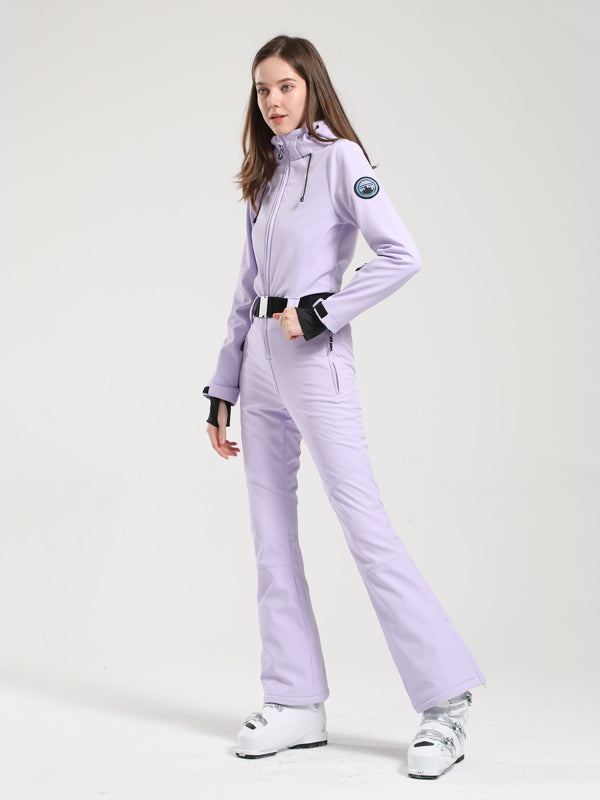 Gsou Snow Classic Damen-Skianzug mit Gürtel und ausgestelltem Bein