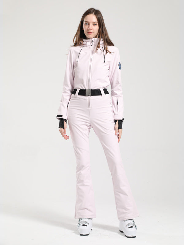 Gsou Snow Classic Damen-Skianzug mit Gürtel und ausgestelltem Bein