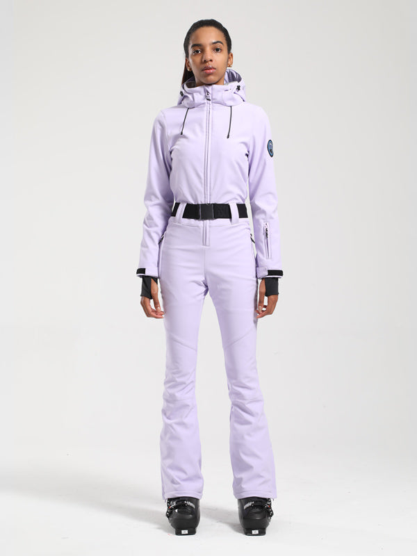 Gsou Snow Classic Damen-Skianzug mit Gürtel und ausgestelltem Bein