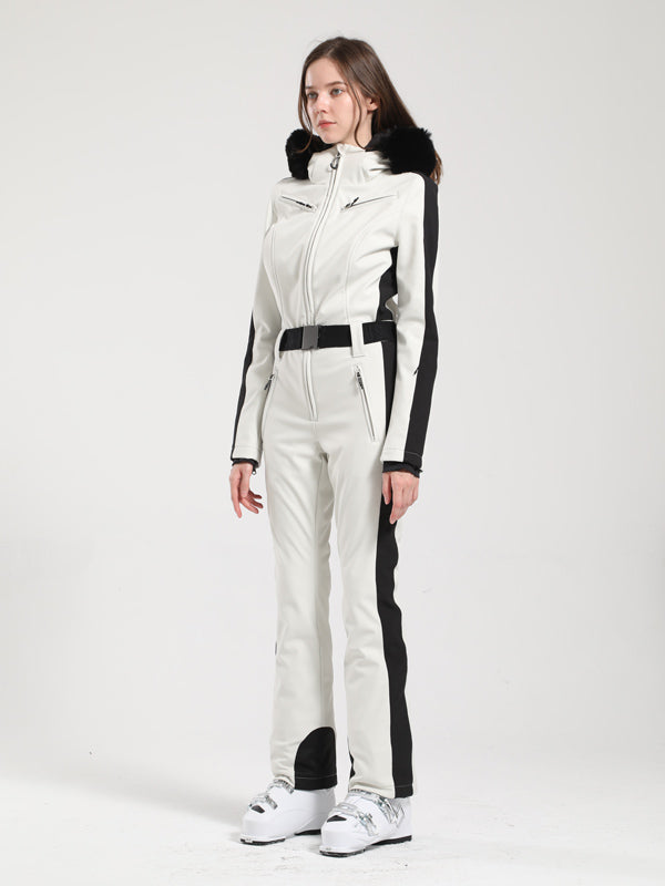 Women's Gsou Snow Classic Faux-Fur Trim Dawn Ski Suit