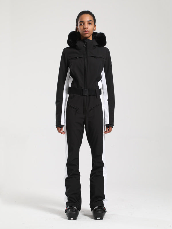 Gsou Snow Classic Damen-Skianzug „Dawn“ mit Kunstpelzbesatz, ausgestelltem Bein