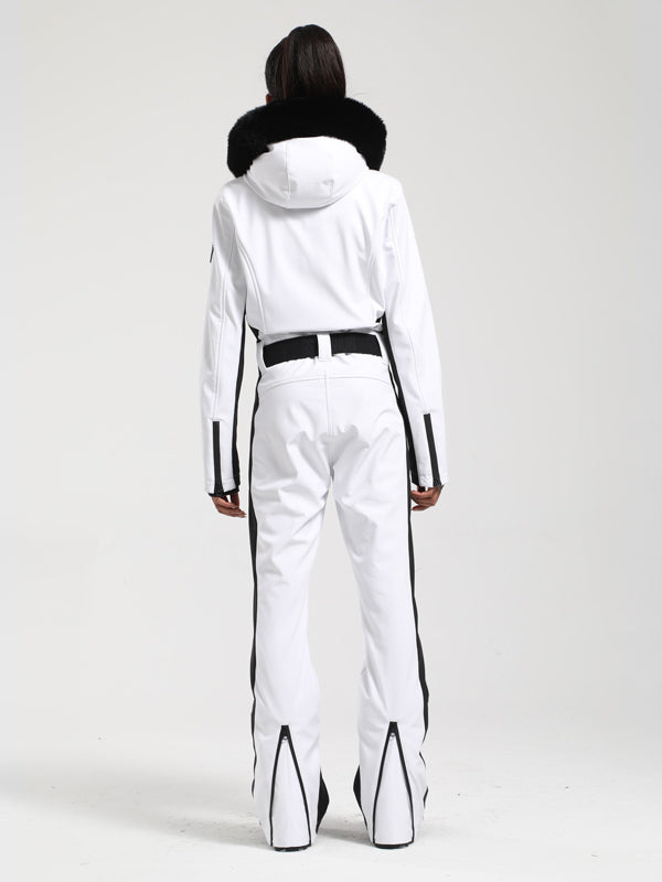 Gsou Snow Classic Damen-Skianzug „Dawn“ mit Kunstpelzbesatz, ausgestelltem Bein