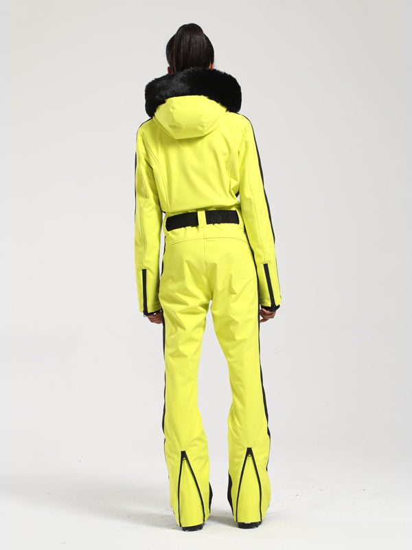 Gsou Snow Classic Damen-Skianzug Dawn mit Kunstpelzbesatz, einteilig