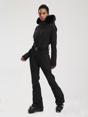 Gsou Snow Classic Damen-Skianzug Dawn mit Kunstpelzbesatz, einteilig