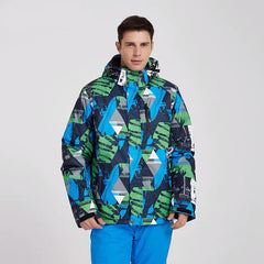 Mutu Herren-Skijacke mit Schneelandschaftsmotiv, wasserdicht und isoliert