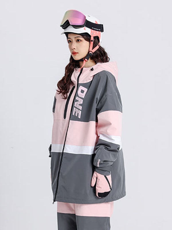 Cosone Herren Winterjacke mit Reißverschluss, Farbblock-Design, Windbreaker und Schneejacke