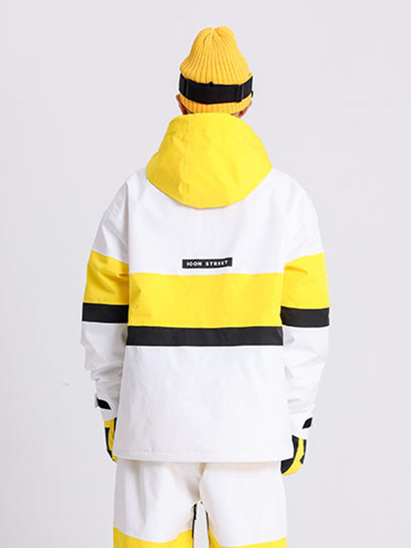 Cosone Herren Winterjacke mit Reißverschluss, Farbblock-Design, Windbreaker und Schneejacke