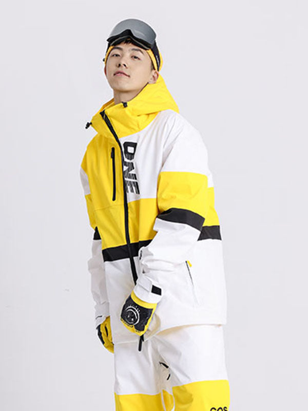 Cosone Damen Winterjacke mit Reißverschluss, Farbblock-Design, Windbreaker und Schneejacke