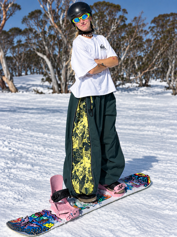 Hyper Flux Extra Baggy Freestyle-Snowboardhose für Damen mit seitlichem Reißverschluss und Graffiti-Einsatz