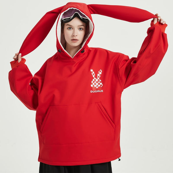 Doorek Unisex Niedlicher Hasen-Hoodie, wasserdicht, für Schnee geeignet