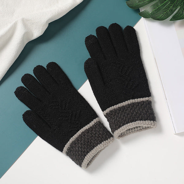 Snowshred Winter Winddichte Strickhandschuhe mit Muster