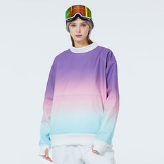 Damen Freestyle Rundhalspullover mit Kängurutasche aus Fleece