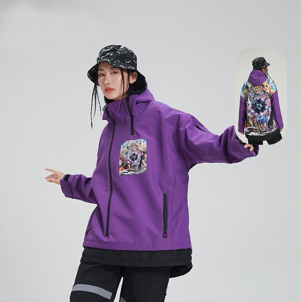 Trendige Damen-Thermoanorak-Schneejacke