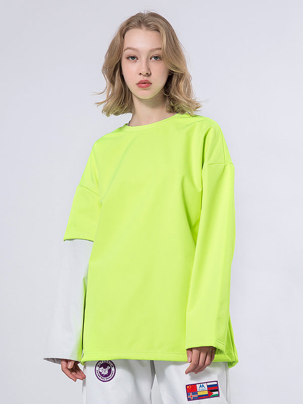 Mutu Herren-Pullover mit Rundhalsausschnitt und Fake-Two-Design