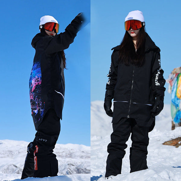 LTVT Unisex Snow Addict Street Fashion Outdoor-Jacke & Hose Set für Damen und Damen