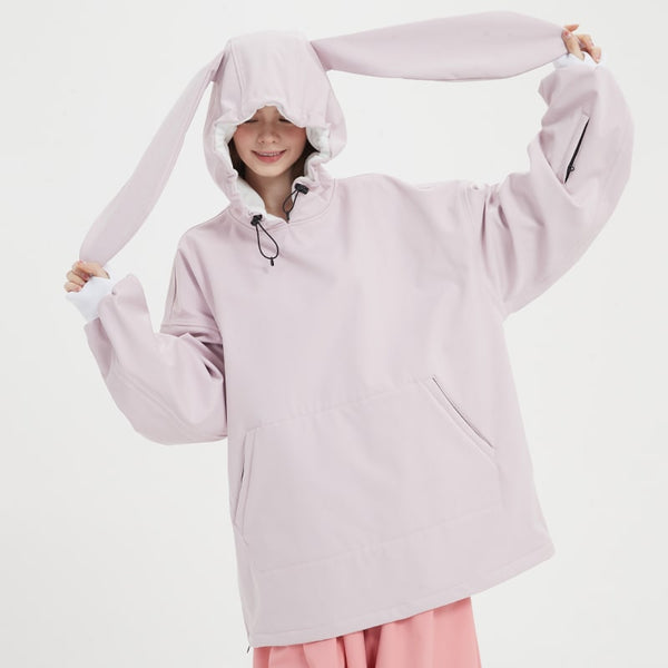 Doorek Unisex Niedlicher Hasen-Hoodie, wasserdicht, für Schnee geeignet