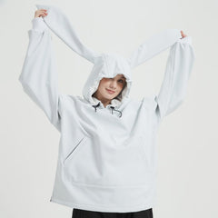 Doorek Unisex Niedlicher Hasen-Hoodie, wasserdicht, für Schnee geeignet