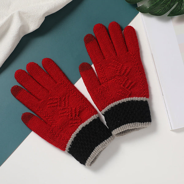 Snowshred Winter Winddichte Strickhandschuhe mit Muster